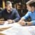 interior designers talking about wood hex tiles